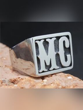 316L Stainless Steel MC Biker Motorcycle Ring Size 8 To 14